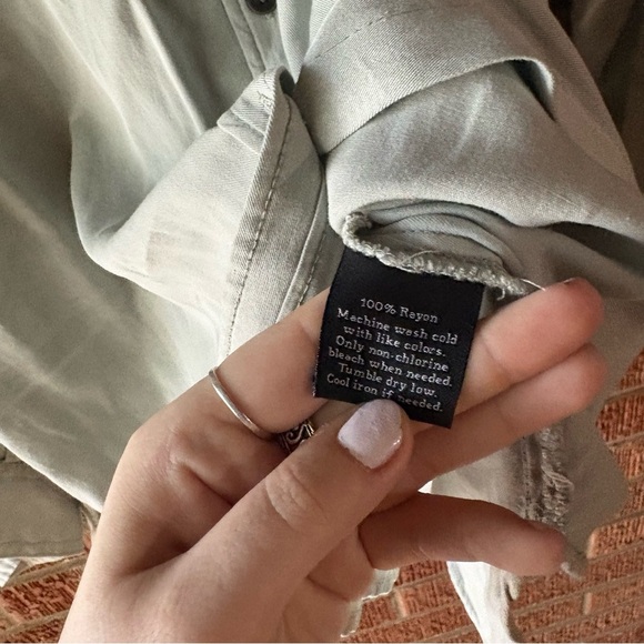 Rock & Republic Gray Button Down Long Sleeve Shirt Size X-Large - Picture 5 of 7